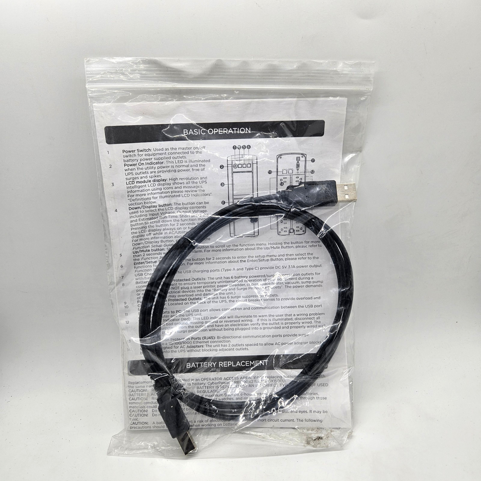 CyberPower USB A-B Cable Black for GX1500U UPC