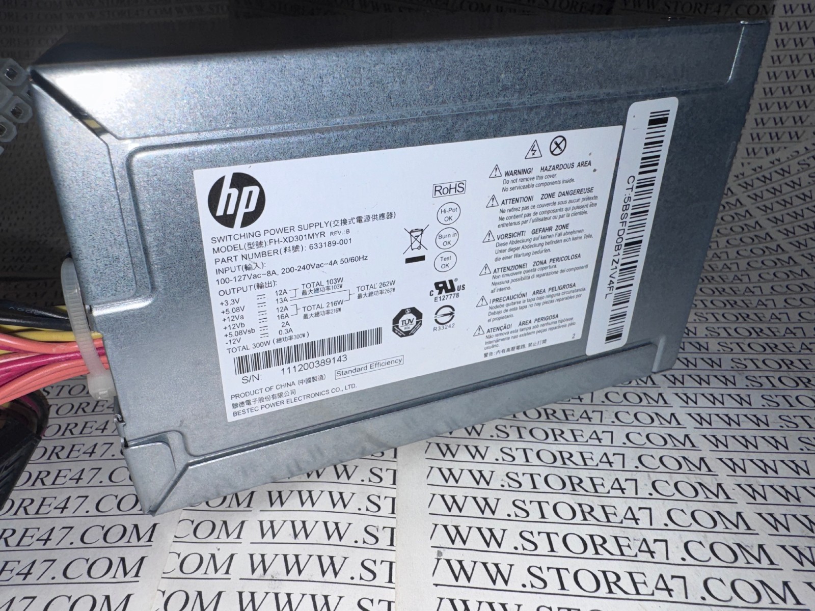 HP Pavilion H8-1228 300W Desktop Power Supply 24 Pin 633189-001 FH-XD301MYR