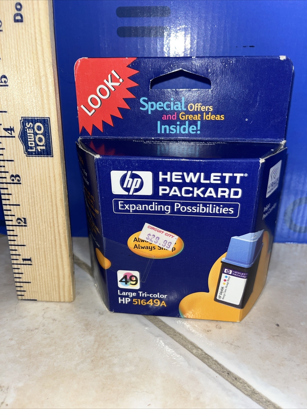 HP 49 Large Tri-Color Ink Cartridge 51649A Factory Sealed New In Box Exp 04/21