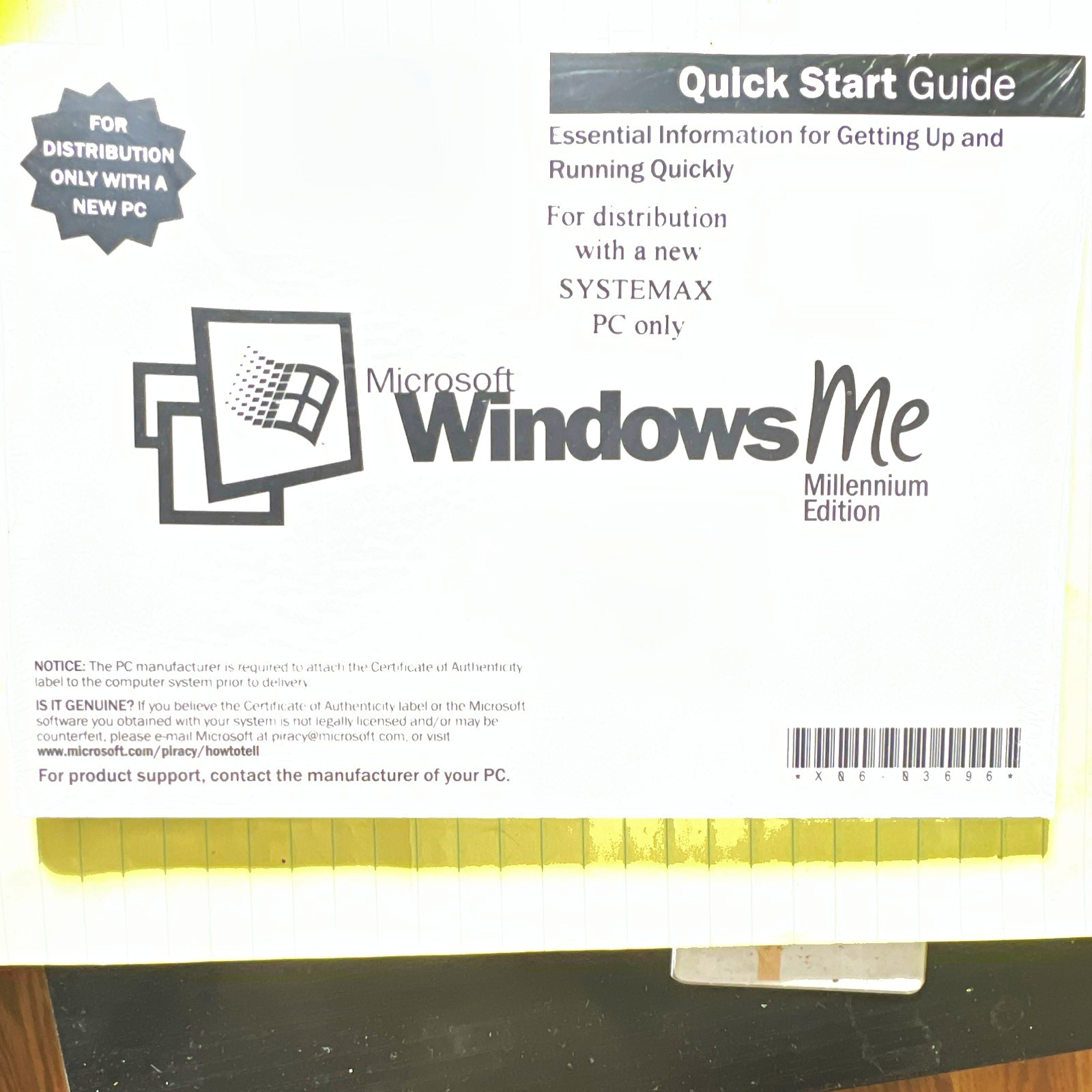 Microsoft Windows Me Millennium Edition Quick Start Guide & CD, English, PC Only