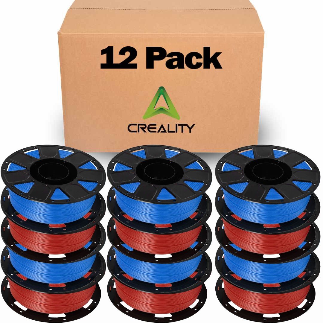 Creality Ender 3D Printer PLA Filament 1.75mm 12 Roll Bundle - 6 Red / 6 Blue