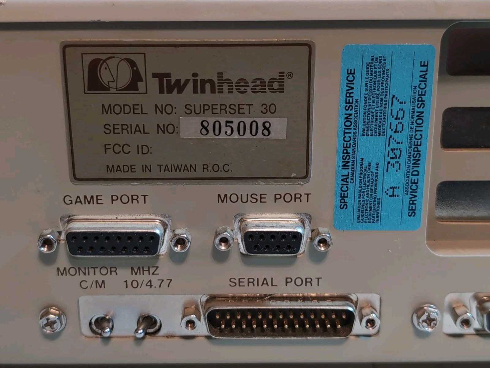 Twinhead Superset 30 Vintage 10MHz XT PC Dual Floppy Taiwan 1988 Untested