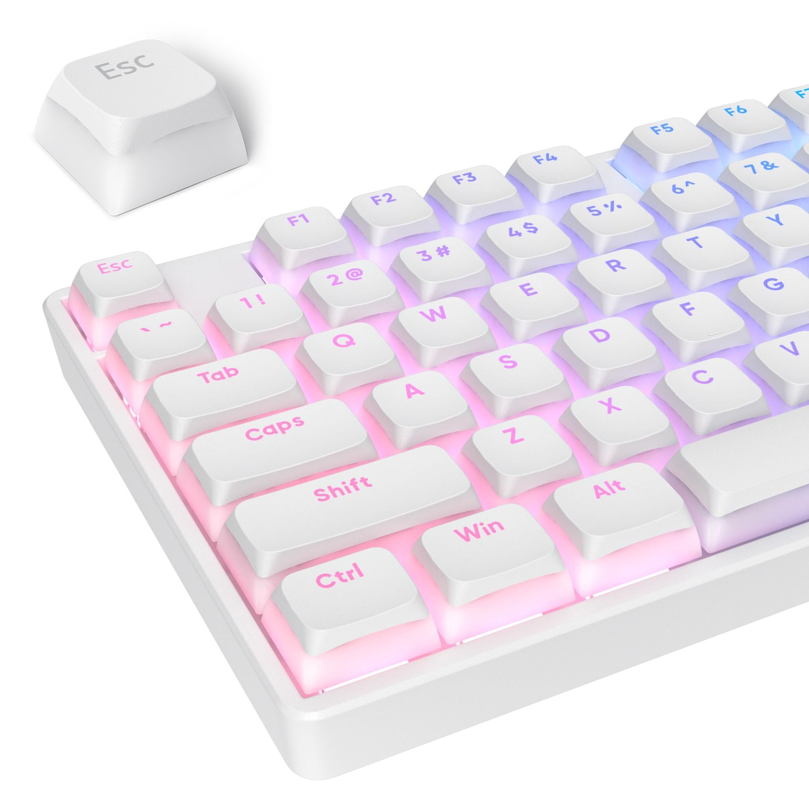 PBT Pudding Keycaps Set 117 Keys, Double Shot Translucent XDA Profile for ISO...