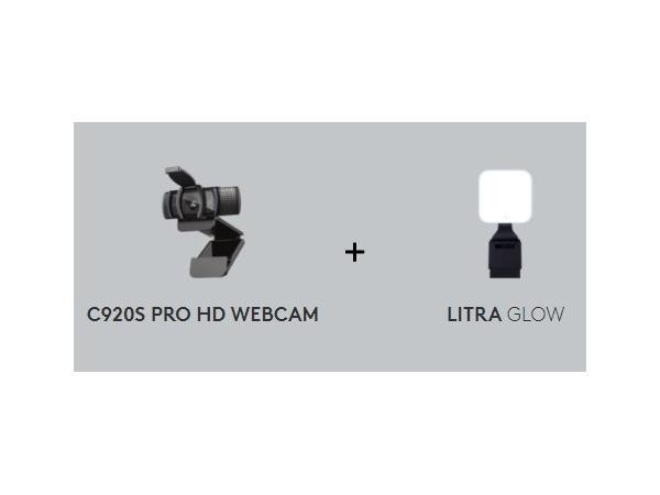 Logitech LOGILIGHTBDL2 C920s Webcam & Litra Glow Bundle