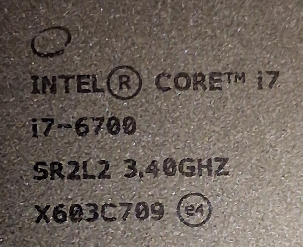 Intel core i7-6700 CPU