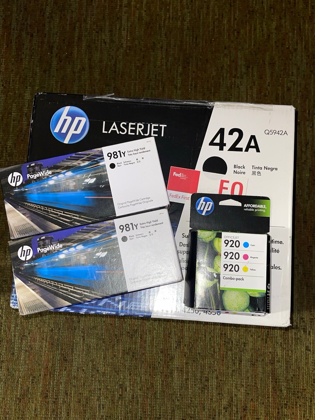 HP Genuine OEM Ink Toner Lot 42A Q5942A 2x 981Y 920 NEW SEALED Unopened