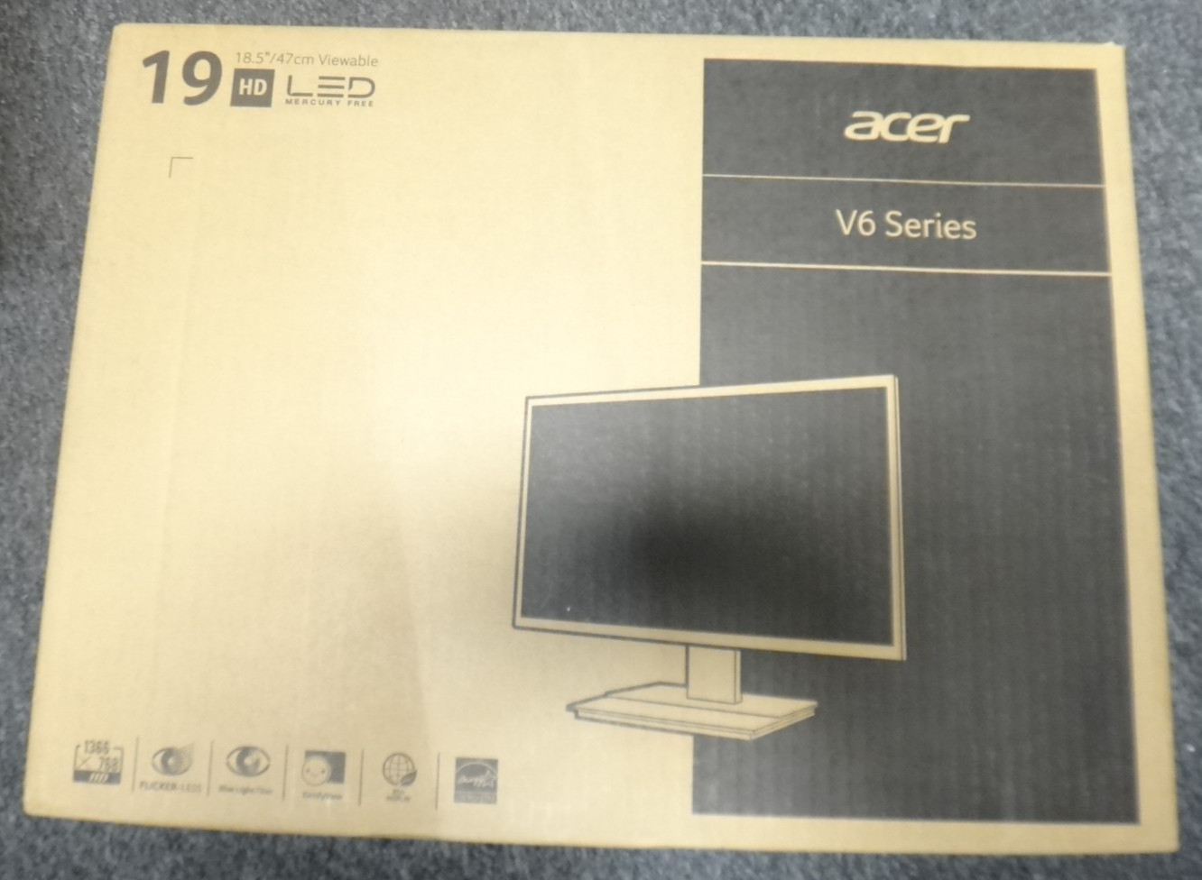 OPEN BOX  Acer V196HQL 18.5" Widescreen LCD Monitor 1366 x 768 HD LED V6 Series