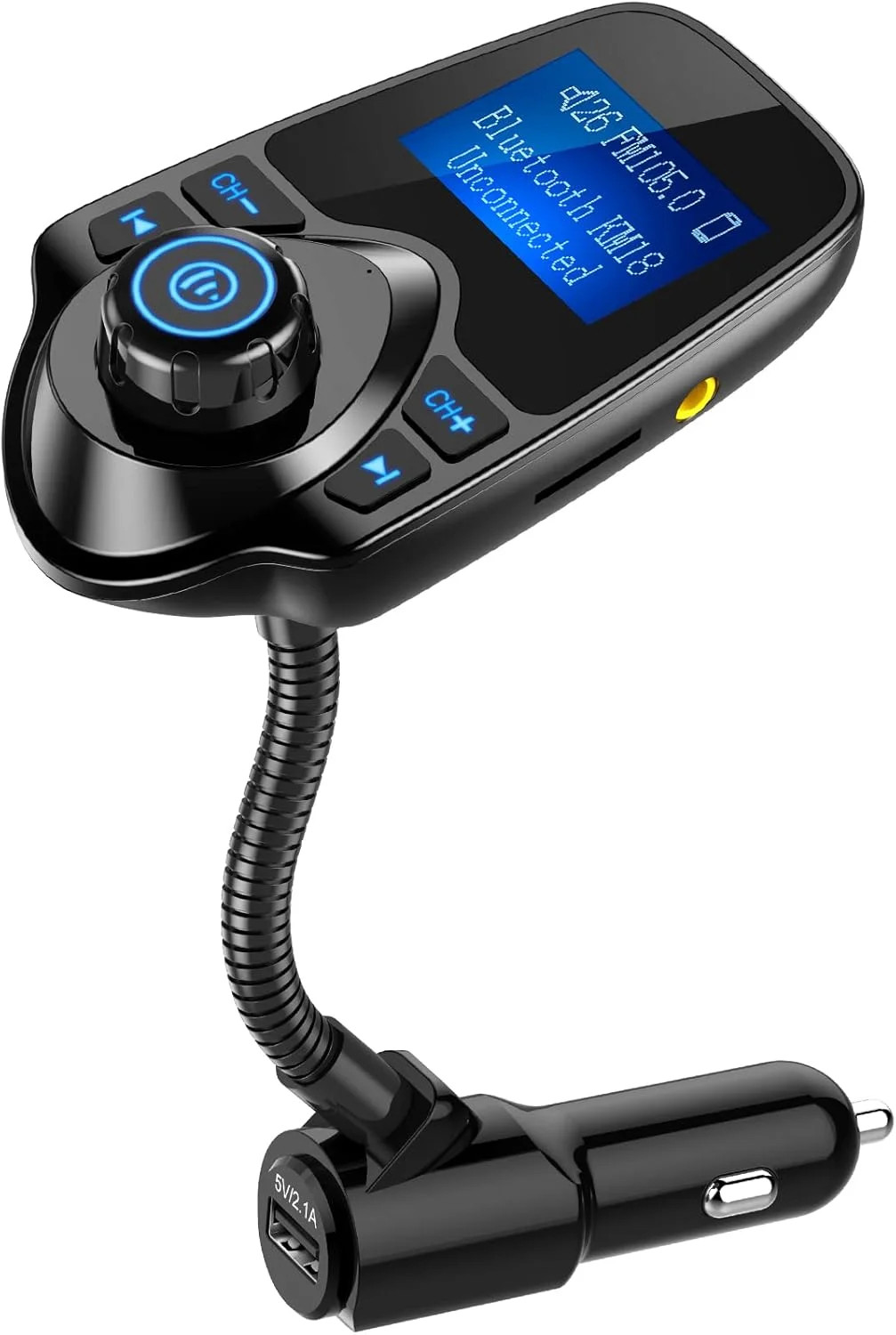 Bluetooth 5.4 Car Adapter FM Transmitter with 1.44" LCD Screen Black