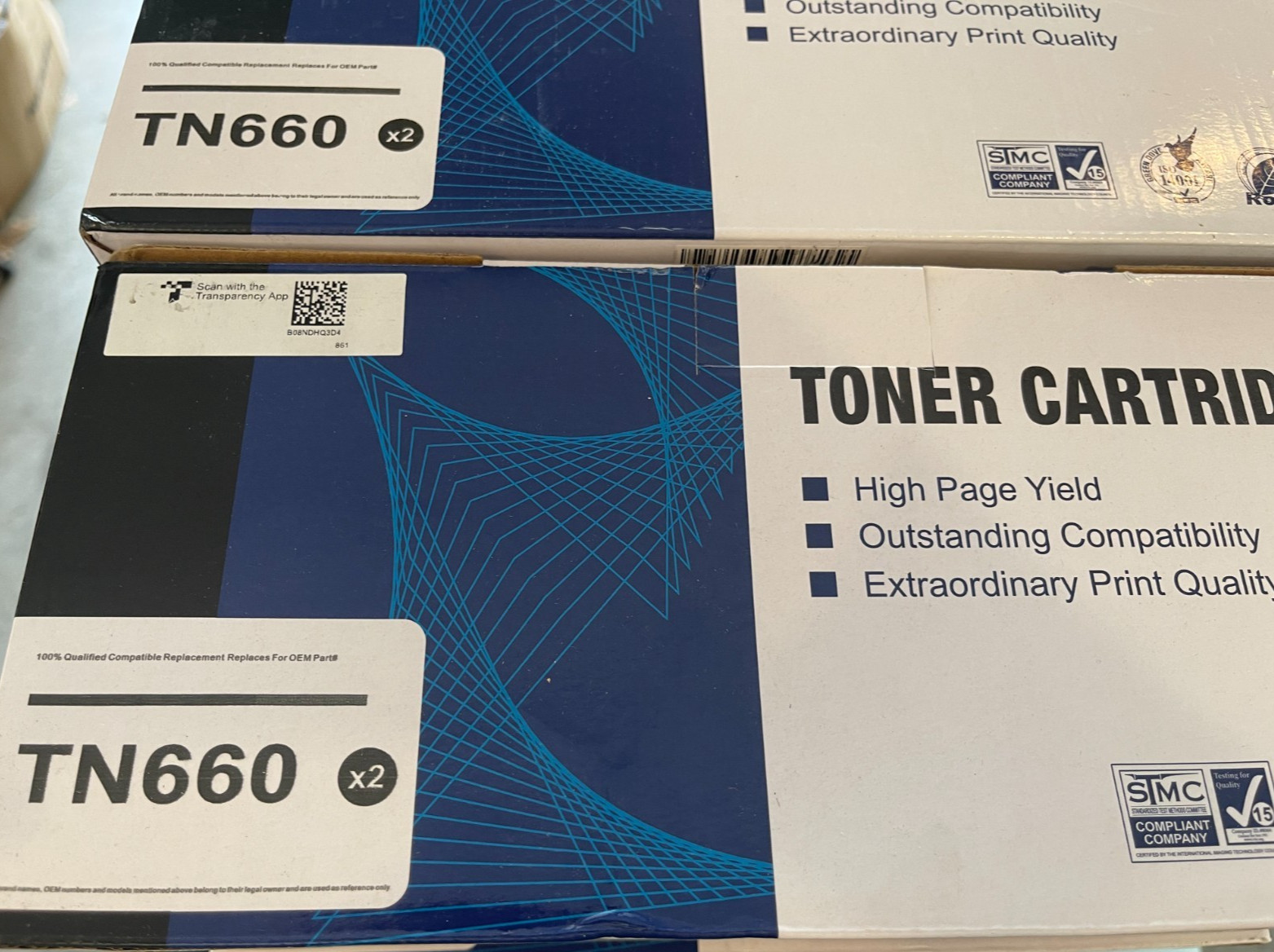 Lot of 8 2PK TN660 Toner Cartridge Compatible with Brother TN630 TN660