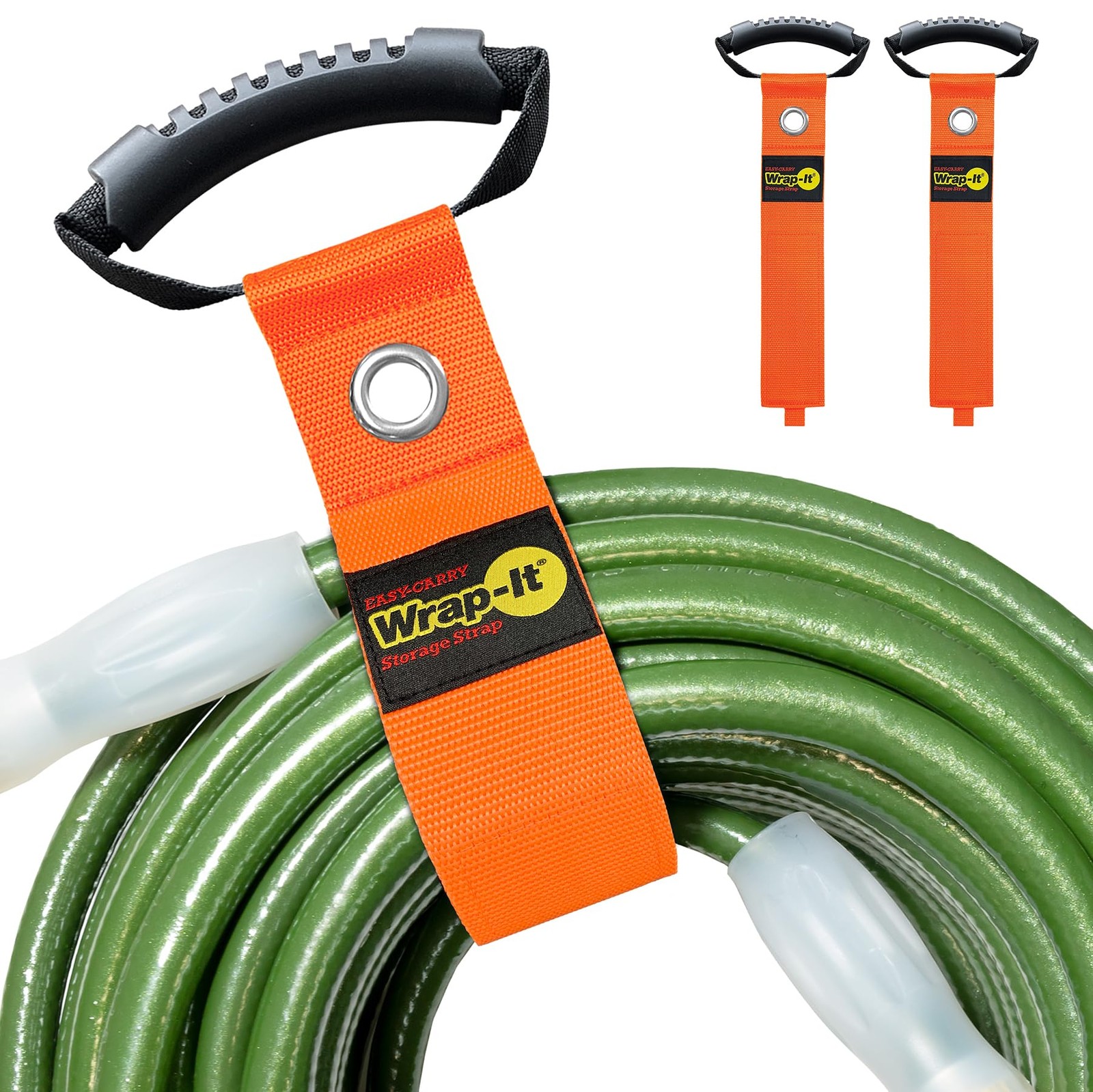 Easy-Carry Straps - 28” (2-Pack) Blaze Orange with Grommet - Heavy Duty Wrap ...