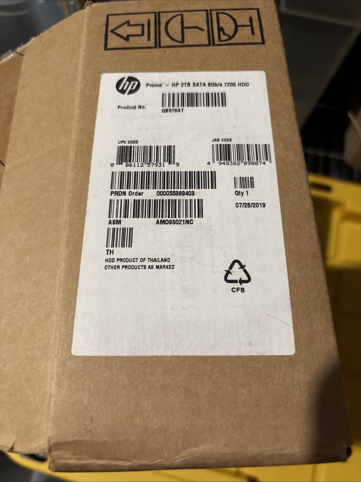 HP 2 TB,Internal,7200 RPM,3.5" (QB576AT) HDD