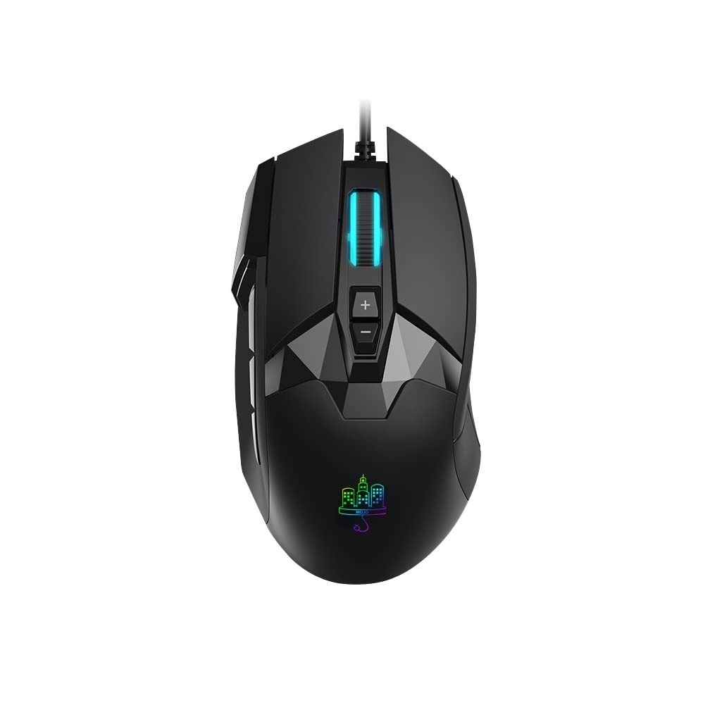 MOJO Pro Performance Silent Gaming Mouse - Wired Mouse with 9 Programmable Bu...