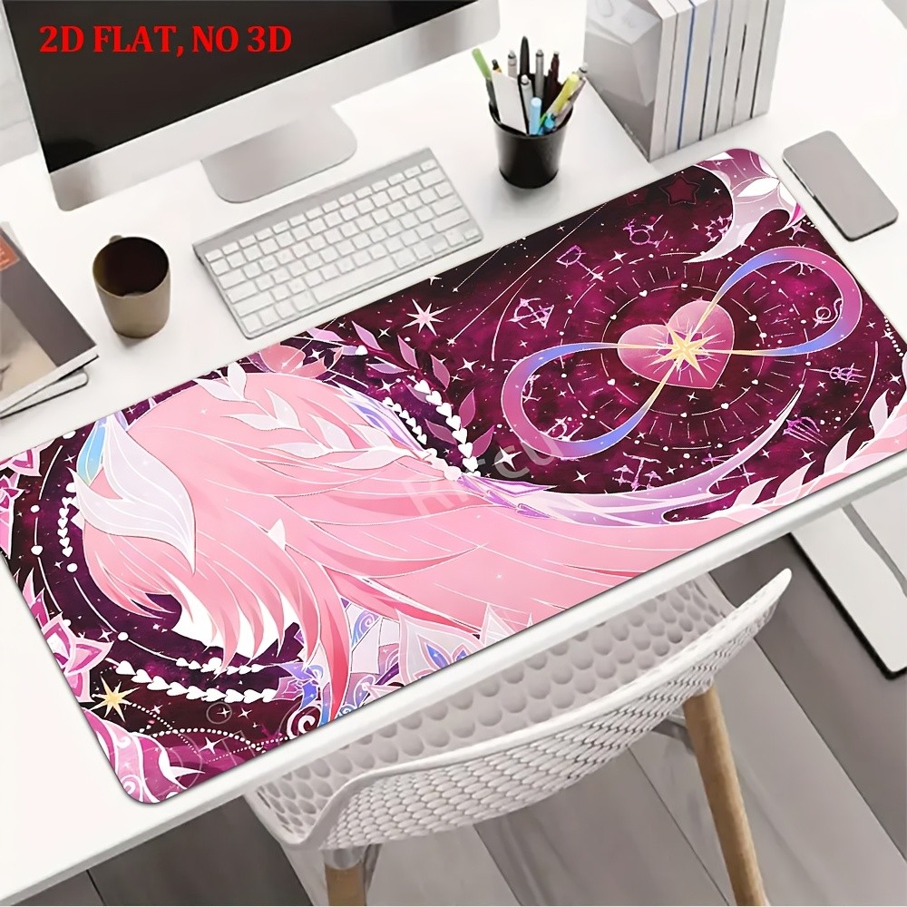 1pc 2D Printed Playful Star Rail Girl Pattern Mouse Pad - Non-Slip Rubber Base