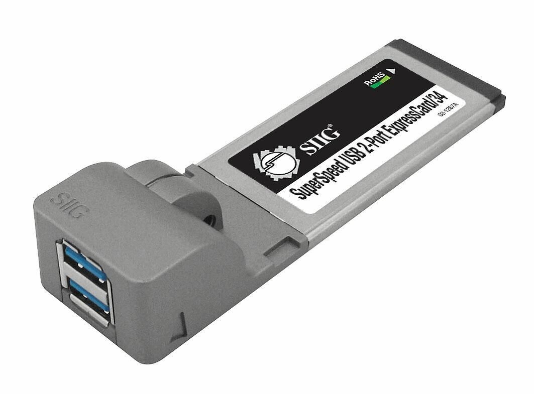 SIIG - 2-port ExpressCard/34 host adapter with 2 SuperSpeed USB 3.0 ports