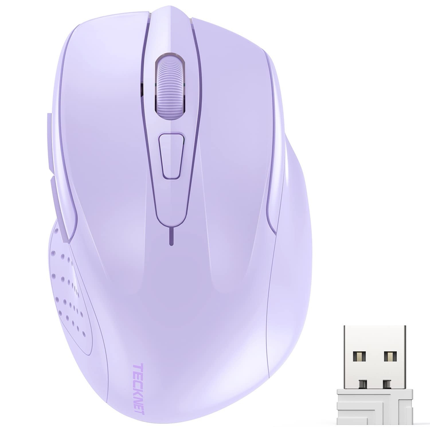 TeckNet M003 Wireless Standard Mouse Purple, 6 Buttons, Scroll Wheel, Cordless
