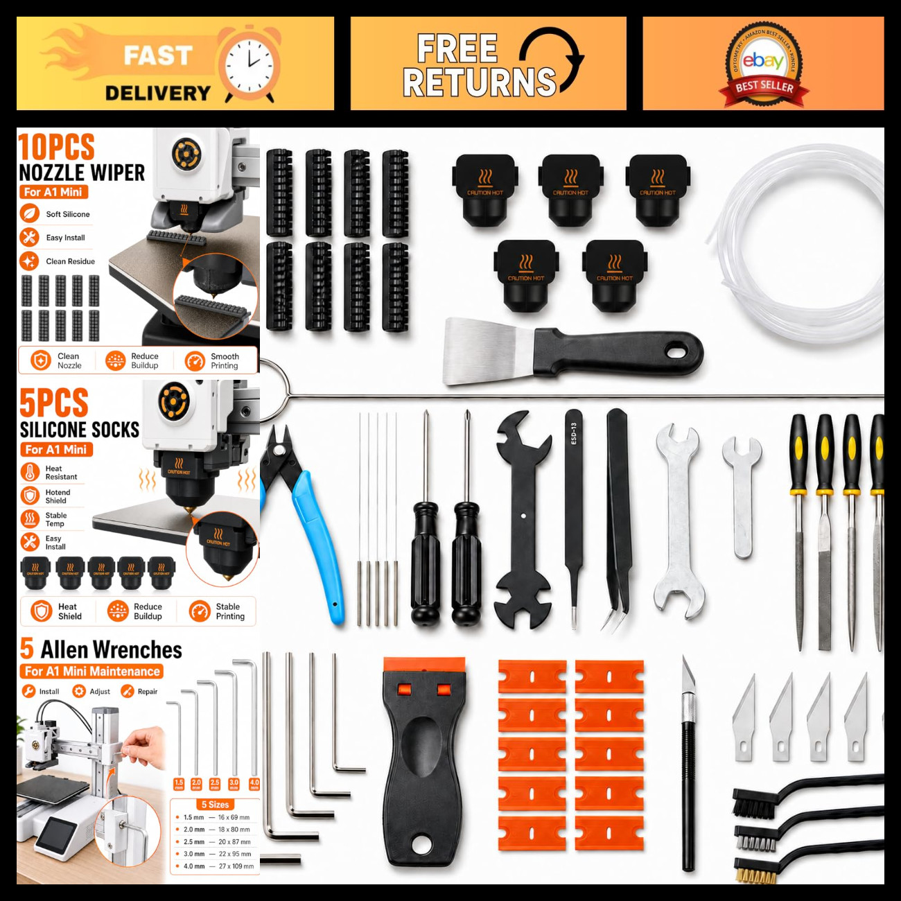 3D Printer Maintenance Tool Kit for Mini & Combo Models - Essential Repair Tools