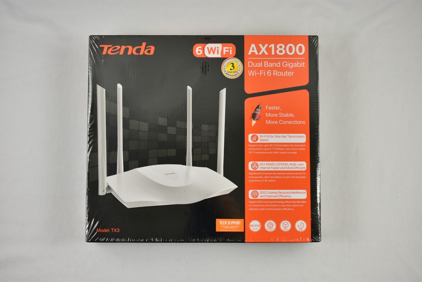 Tenda TX3 AX1800 Dual-Band Gigabit Wi-Fi 6 Router