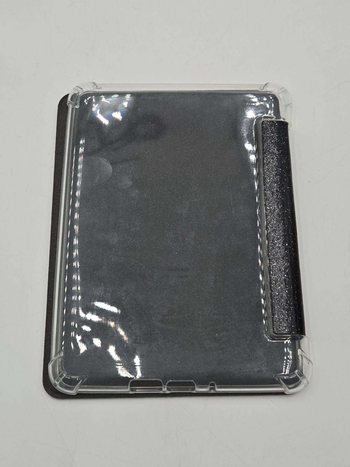 Black Glitter Tablet Case Clear Back Protective Cover 8 Inch Preowned