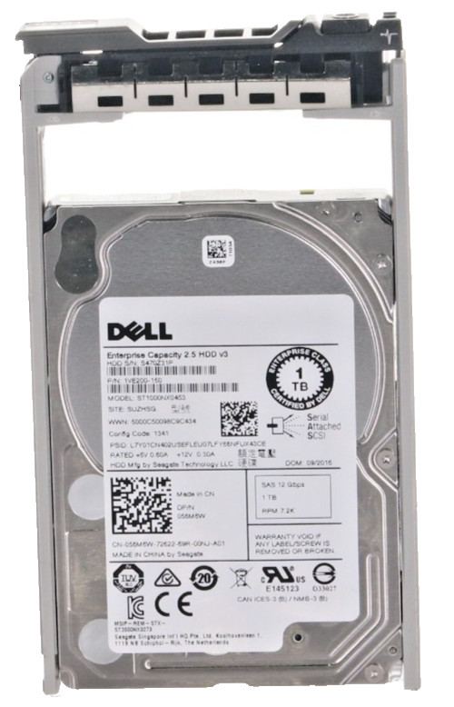 Dell 56M6W 056M6W 1TB 7.2K RPM 12Gbps 2.5" SAS Hard Drive ST1000NX0453 w/ Tray