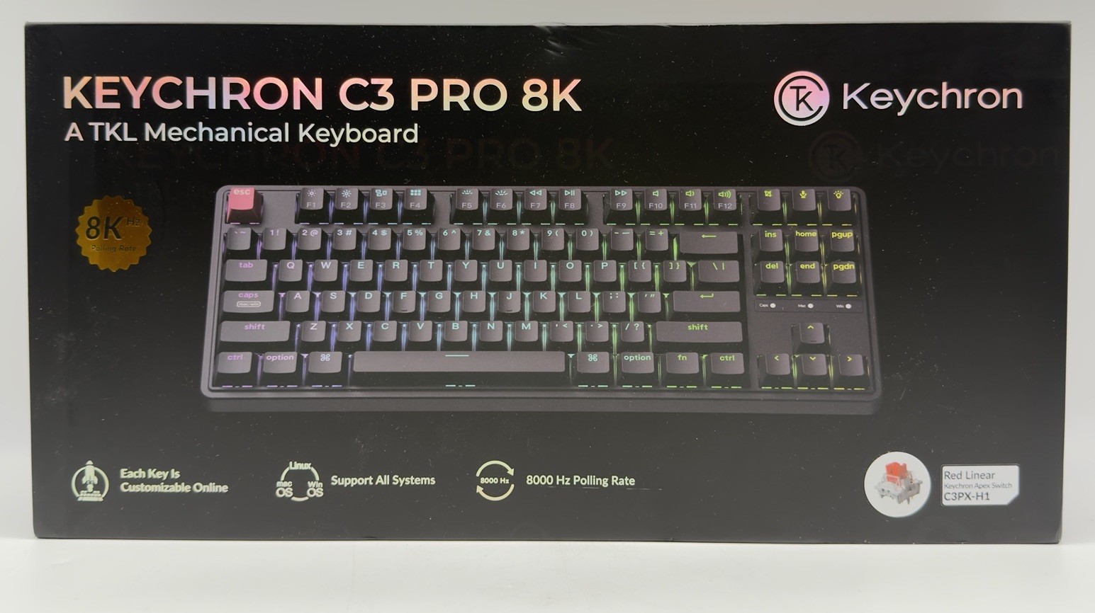 Keychron C3 Pro TKL 80% Wired Mechanical Keyboard, 8K
