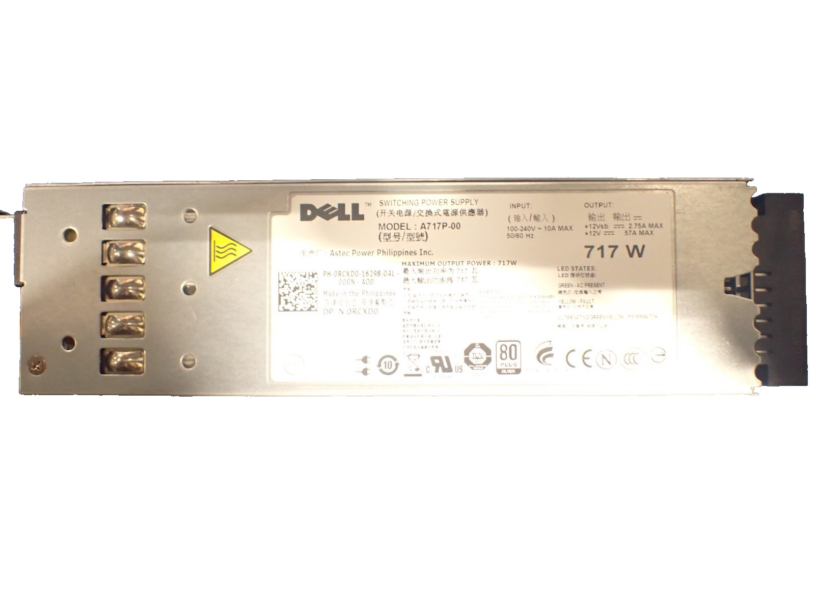 Dell 0RCXD0 717W HOT SWAP A717P-00 R610 High Efficiency Server Power Supply