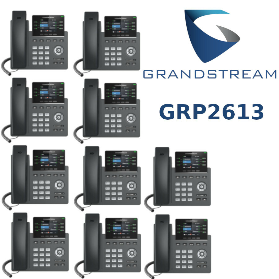 10 Grandstream GRP2613 3-Line Carrier-Grade IP Phone PoE Gigabit Color Screen