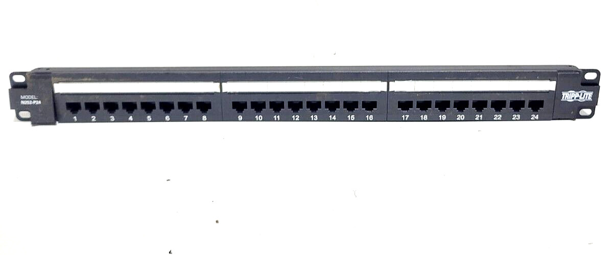 TRIPP LITE N252-P24 CAT 6 24- PORT PANEL POE COMPLIANT USED.