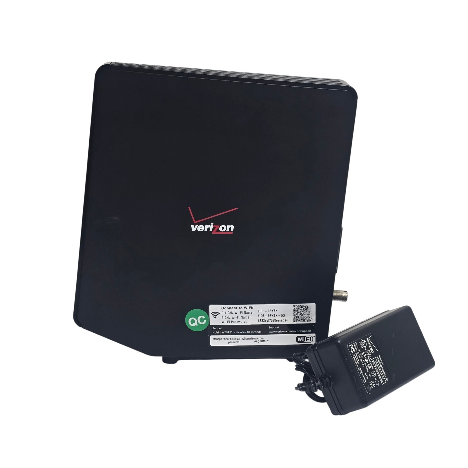 Verizon Fios G1100 Quantum Gateway Dual Band Wi-Fi AC1750 Router/Adapter Bundle