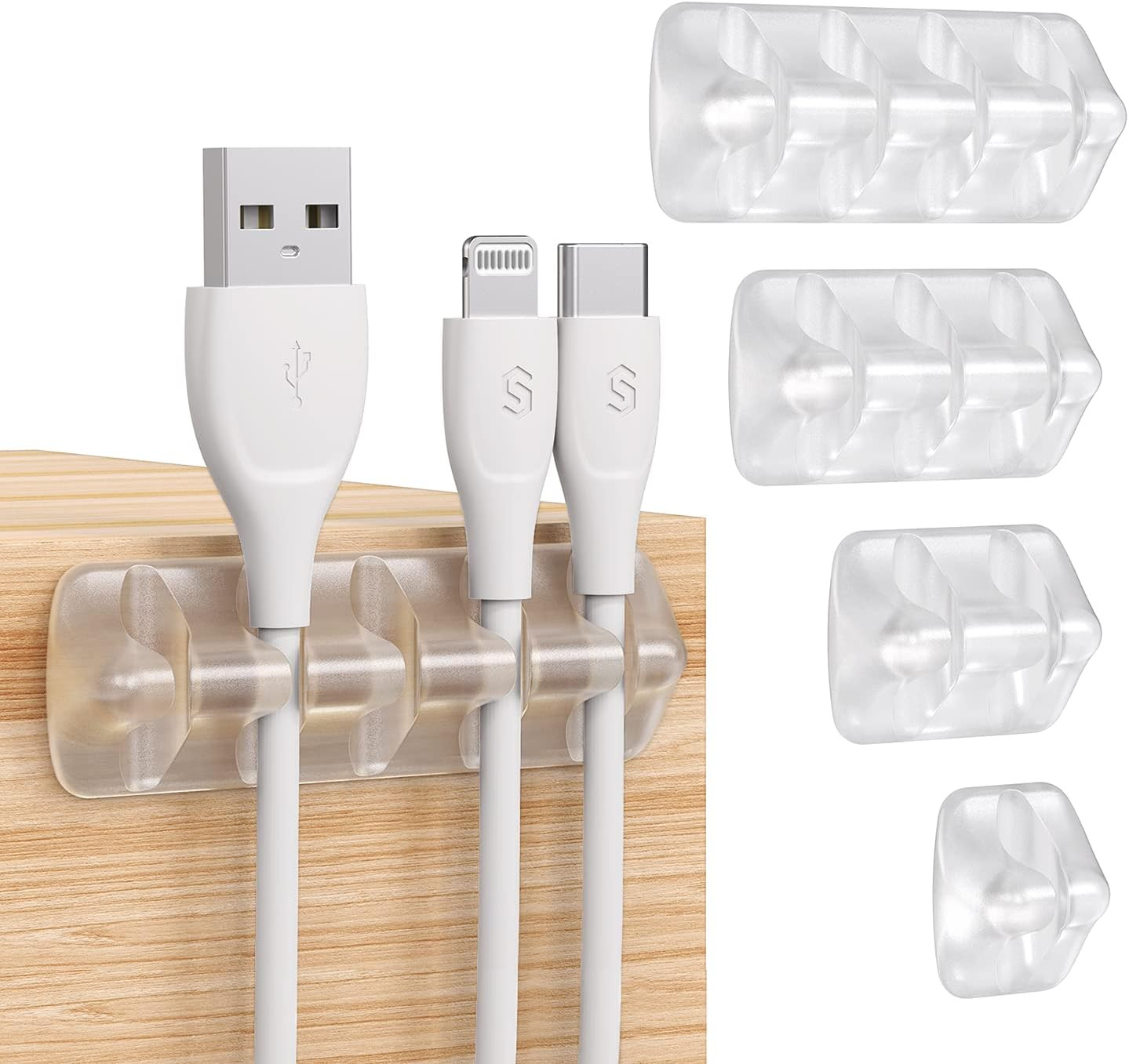 5 Pcs Organizador Cables Autoadhesivo 15 Ranuras Hogar Oficina Escritorio Auto