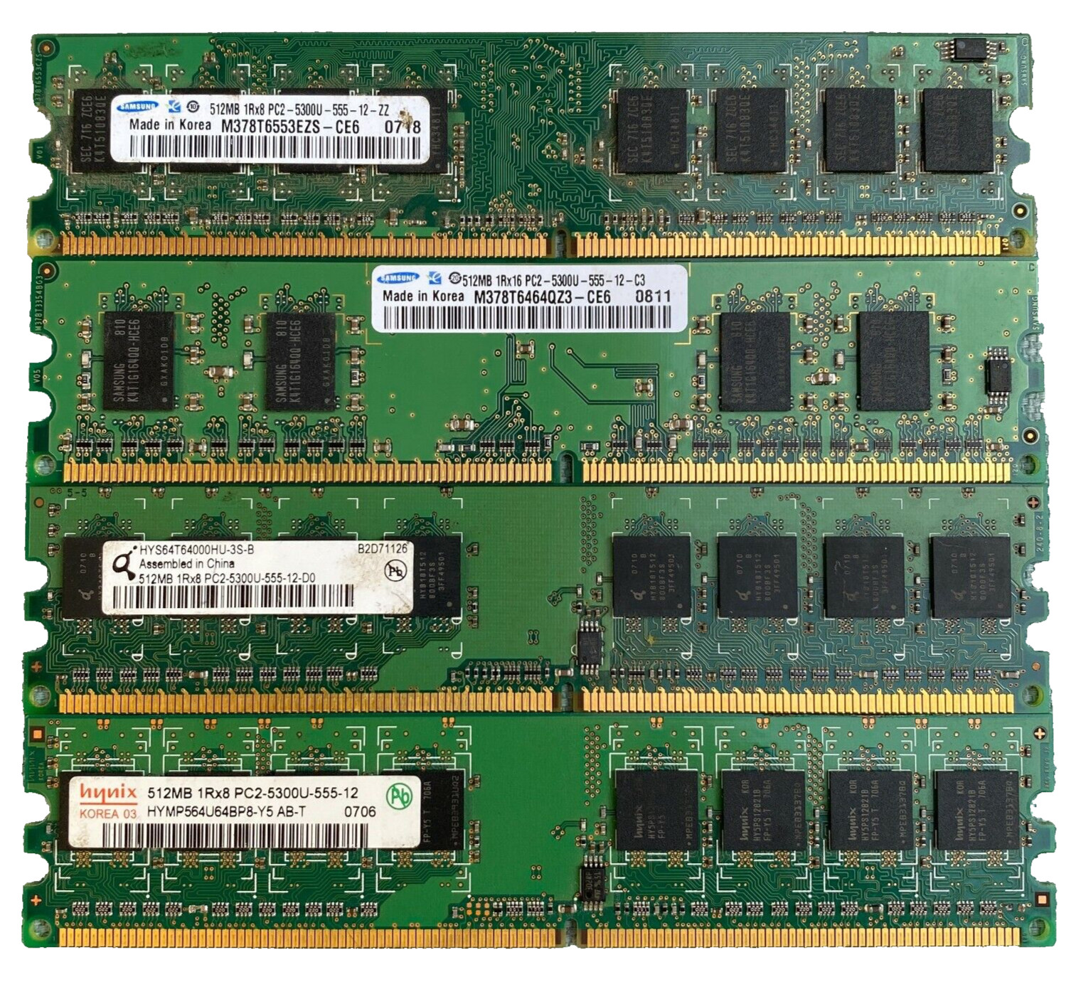 DDR2 SDRAM PC5300U5-555 667MHz PC Computer Memory Samsung Hynix 512MB 2GB Total