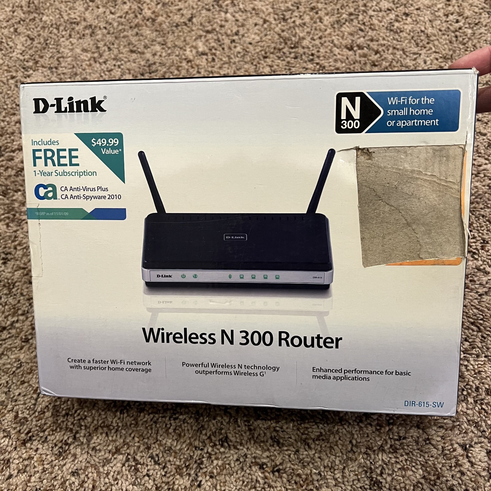 D-Link Wireless N 300 Router DIR-615 WiFi 4-Port 10/100 Switch