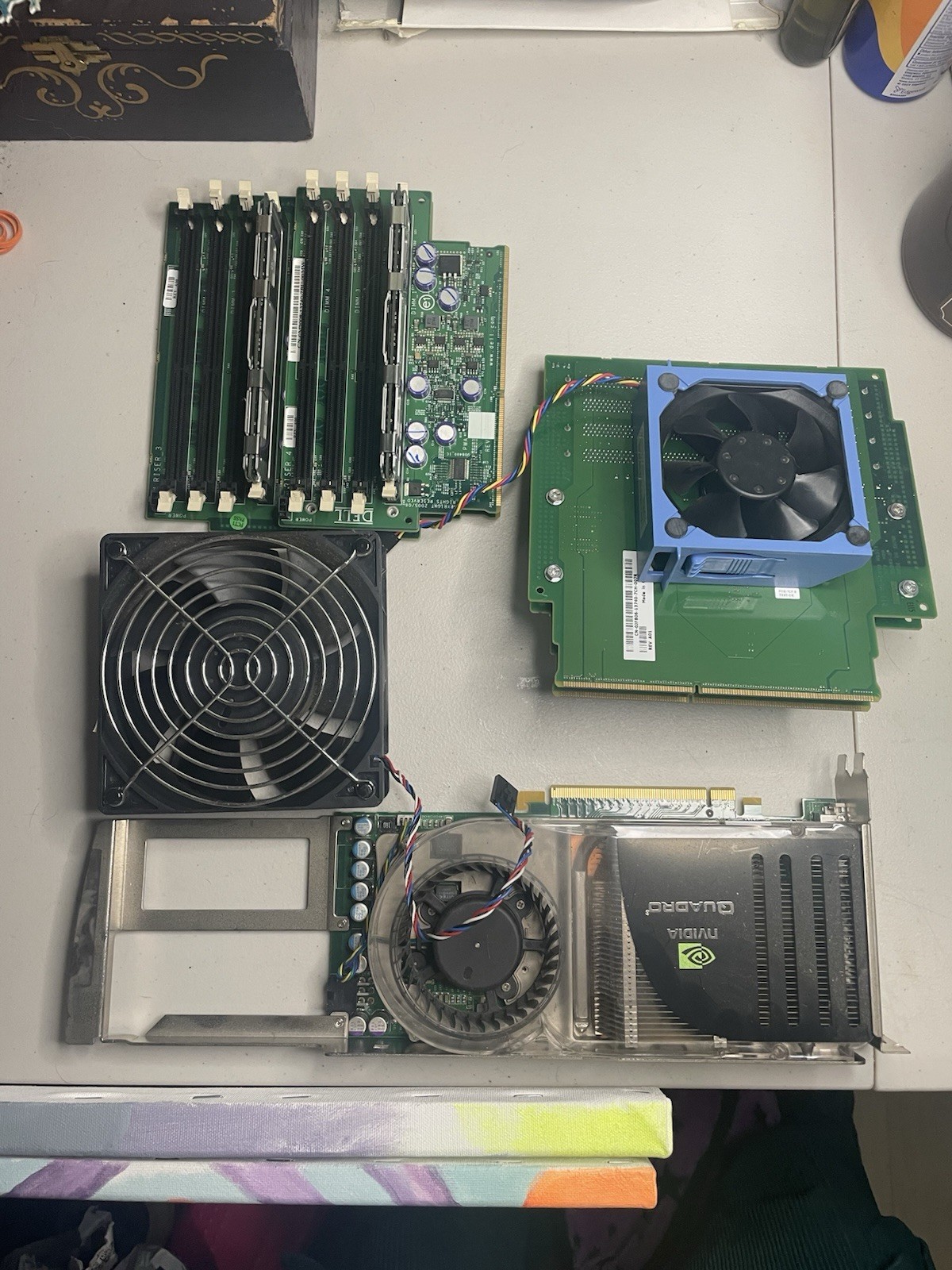 Various Computer Parts 4gb Ddr3 Ram Nvidia Quadro Gpu Fan and More As-Is