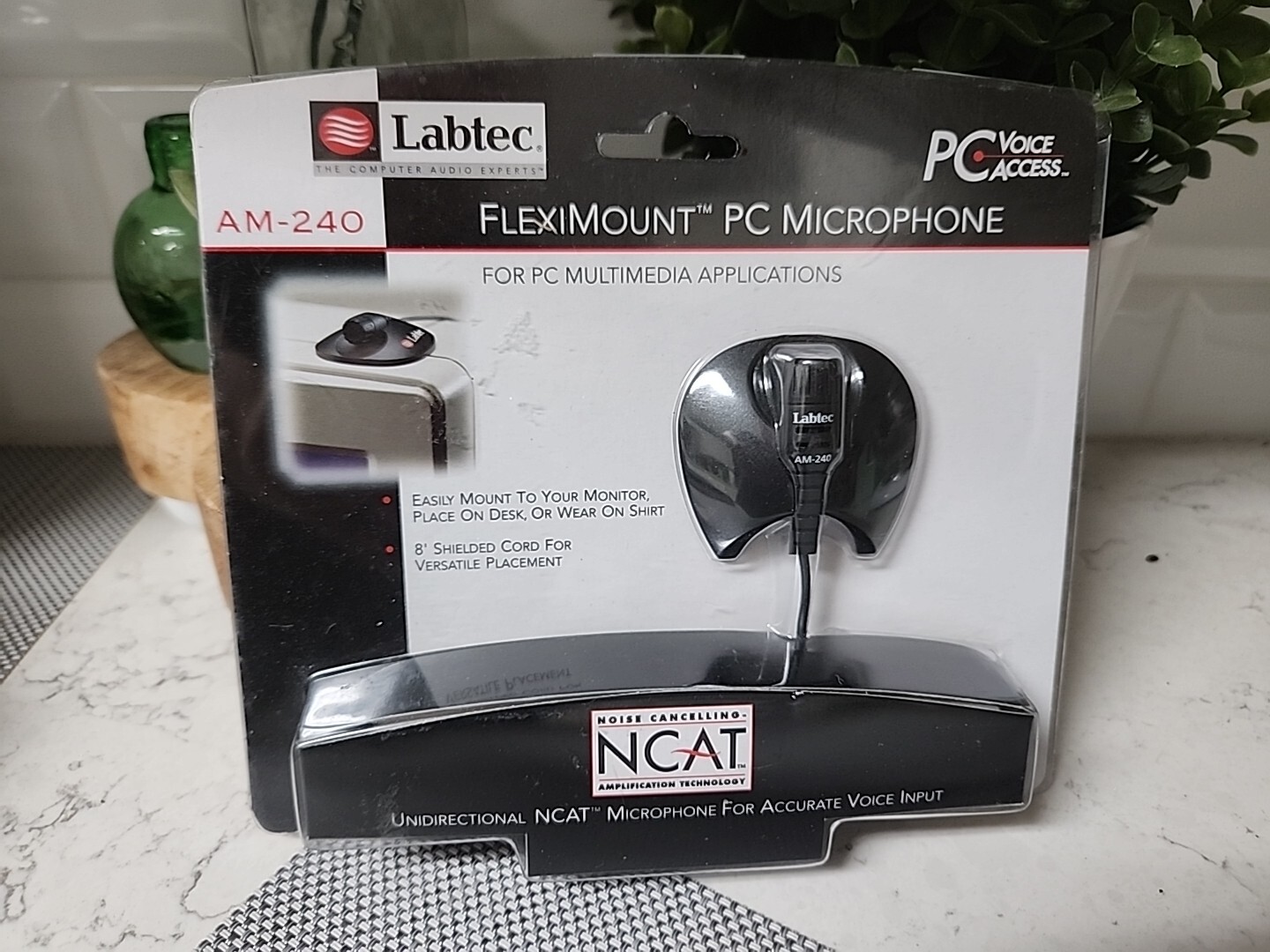 VTG Labtec AM-240 Cable Consumer Microphone Fleximount PC Microphone 1998 NOS