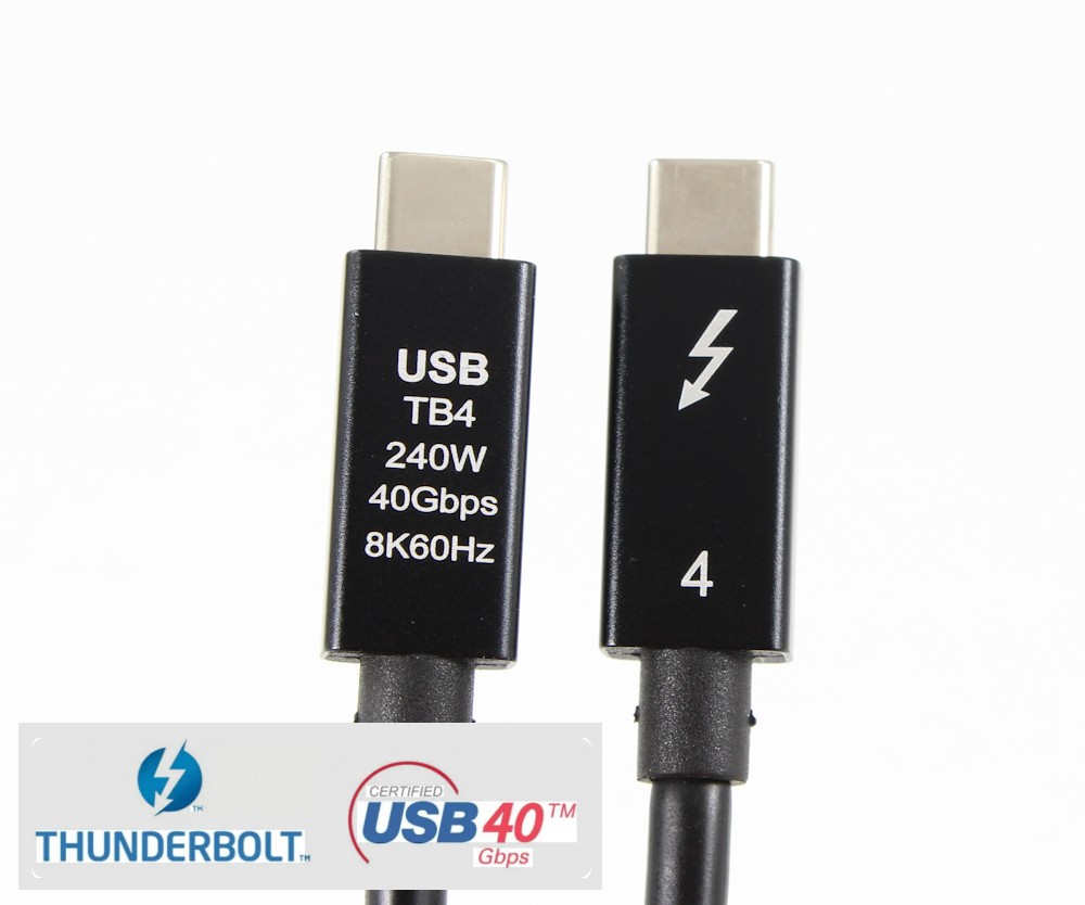USB4 Type-C to Type-C Thunderbolt Cable USB-C Male to Male Black Ltd Lifetime