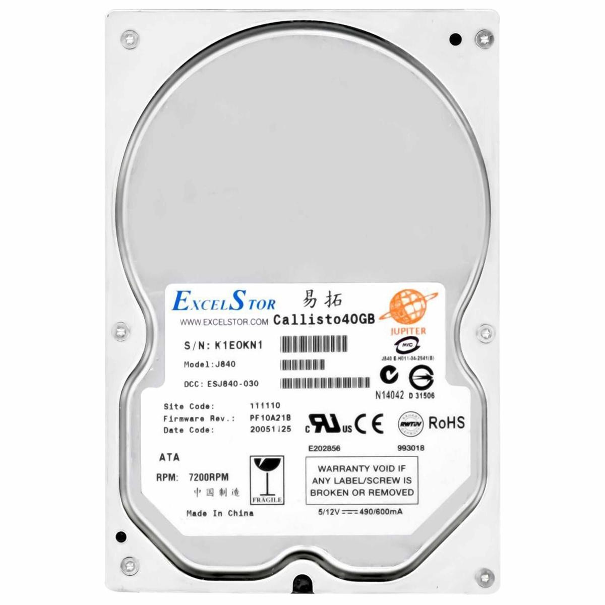 ExcelStor J840 3.5" 40GB IDE PATA EIDE Ultra ATA Hard Drive HDD