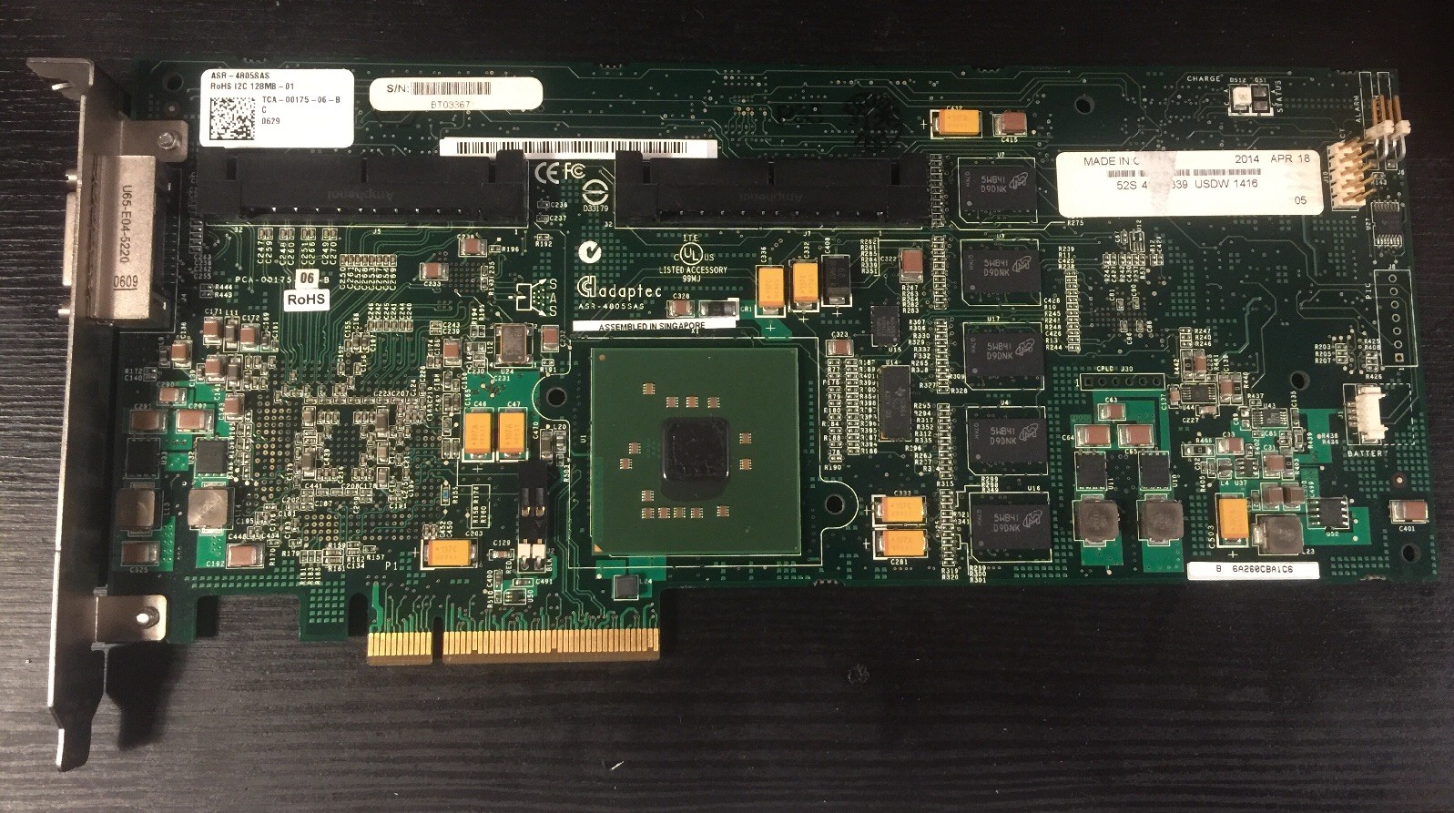 ADAPTEC ASR-4805SAS 3G SAS/SATA Raid Controller PCIe [MAY NOT WORKING]