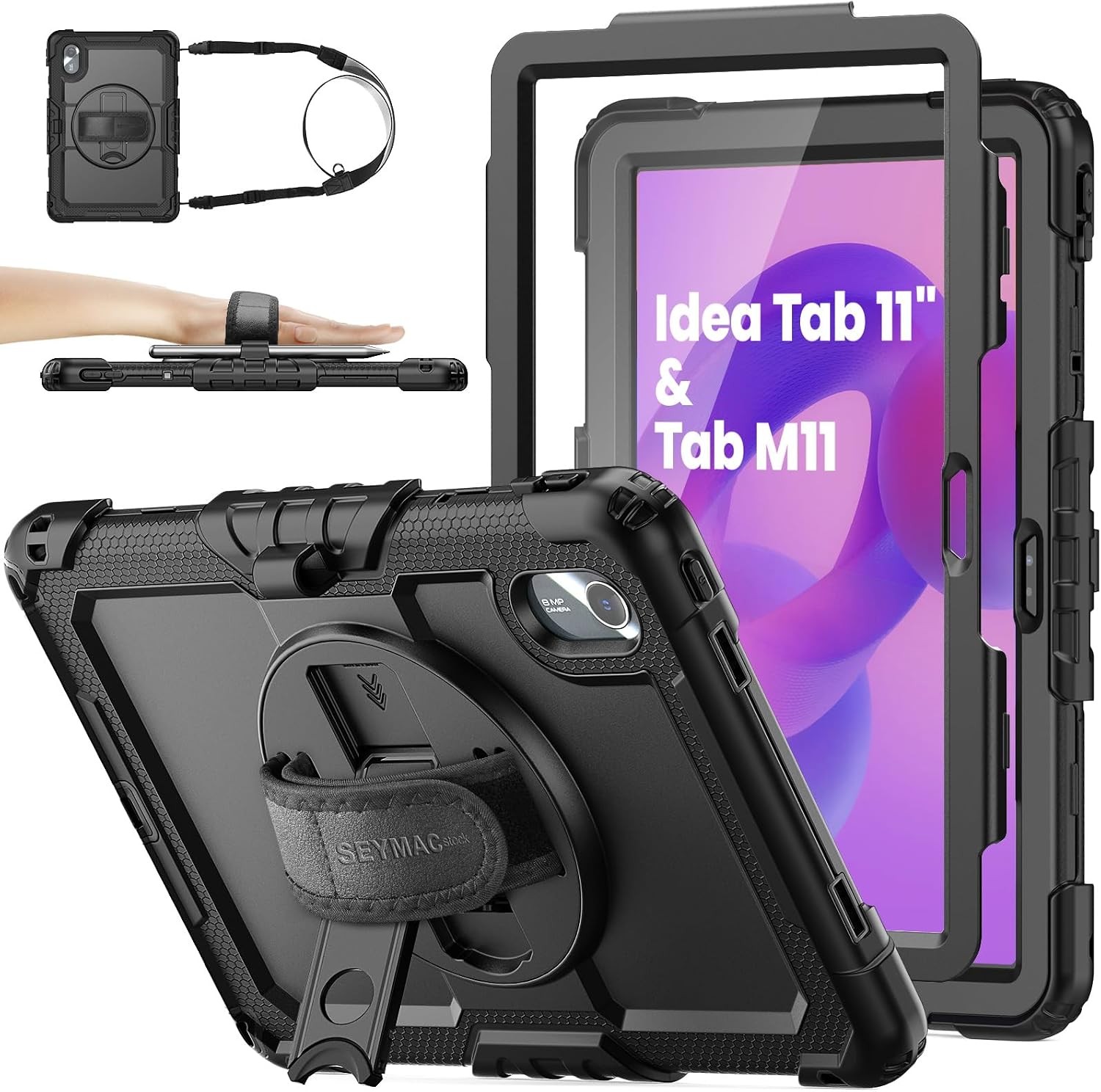 Case for Lenovo Idea Tab 11'' Drop-Proof Protection Cover with 360° Rotate Stand