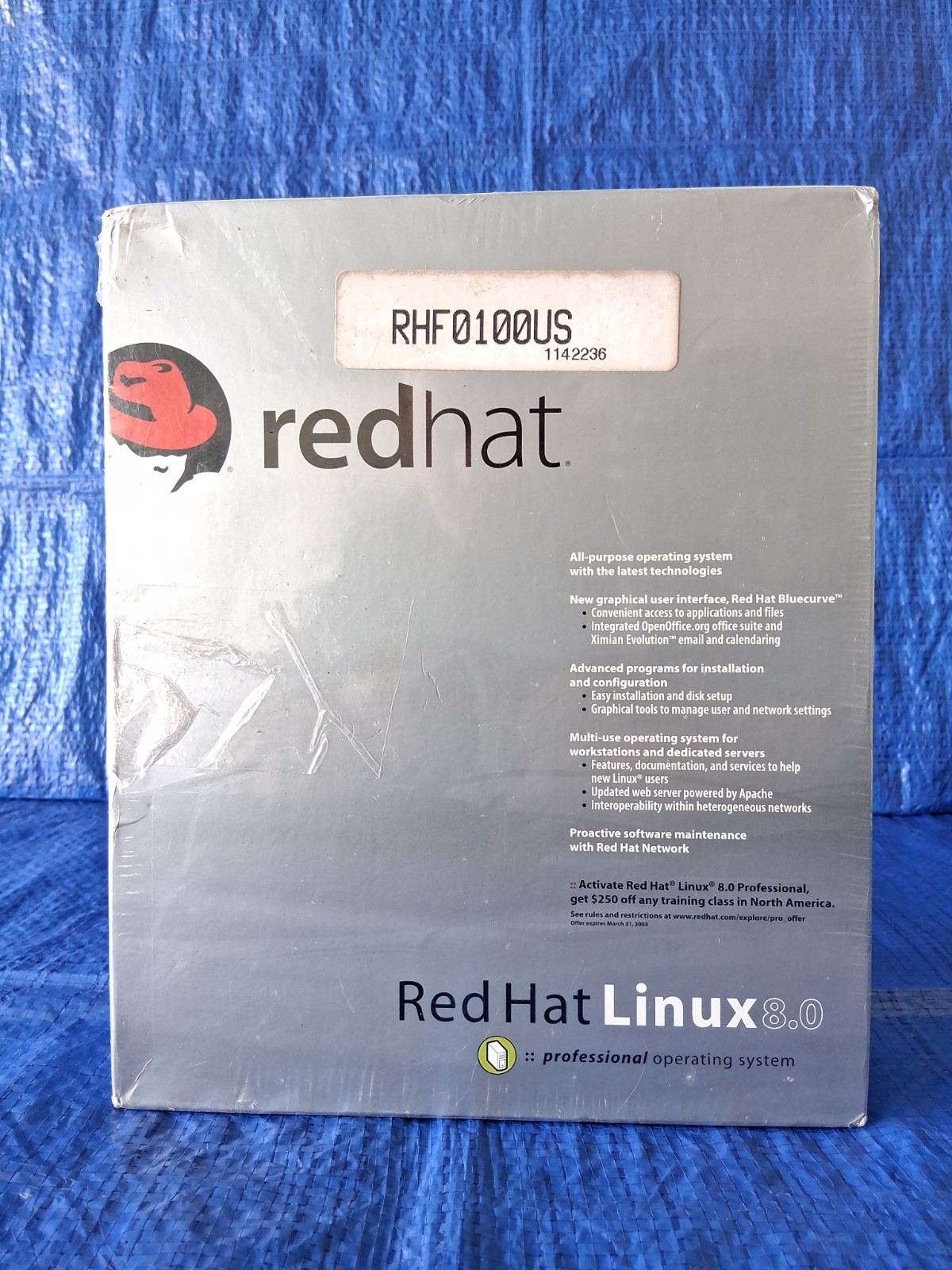 Vintage 2002 Red Hat Linux 8.0 Professional PSYCHE Edition Big Box PC Software  