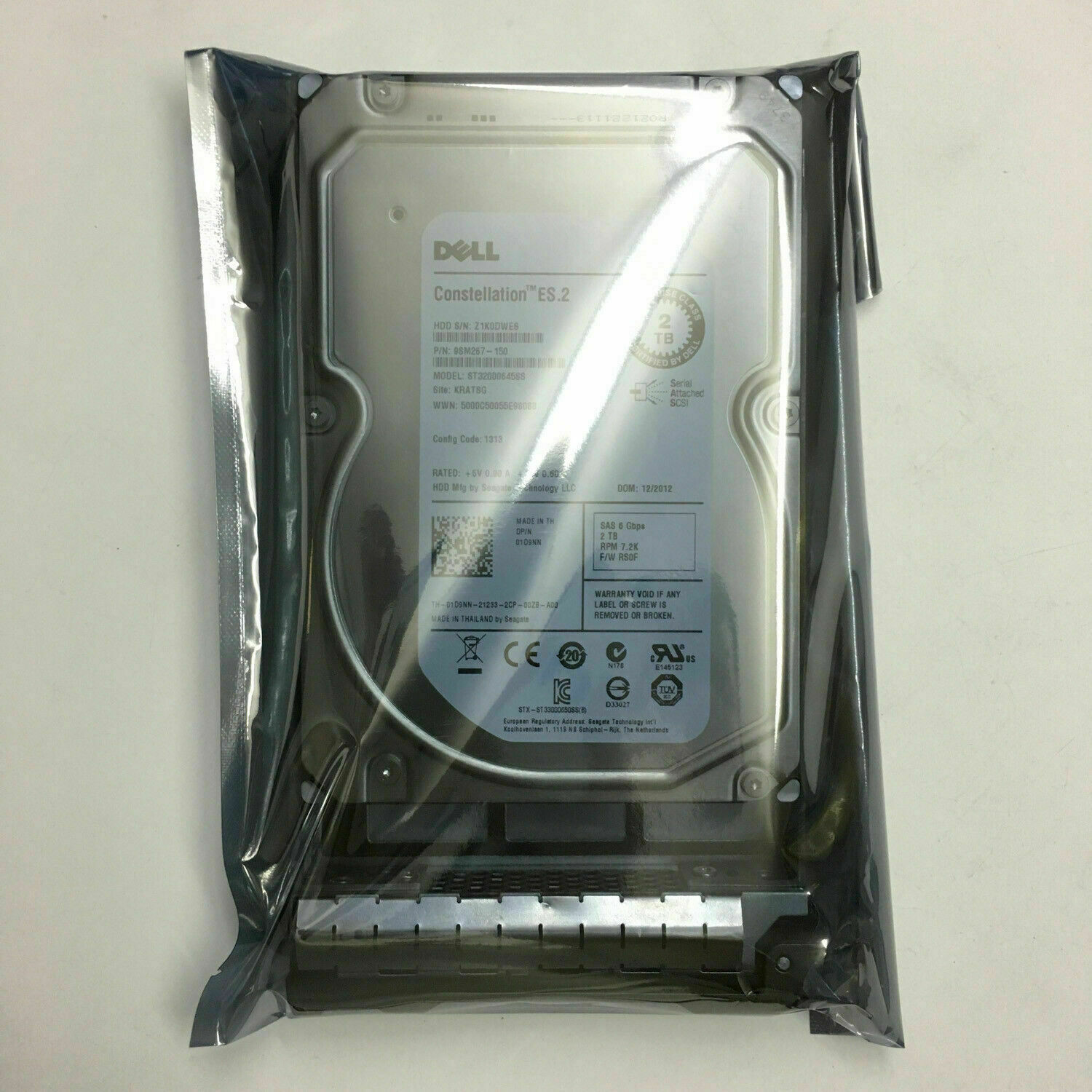 Compatible Dell 1D9NN 2TB 7200RPM NL SAS 6GBPS 3.5" Hdd ST32000645SS With Tray