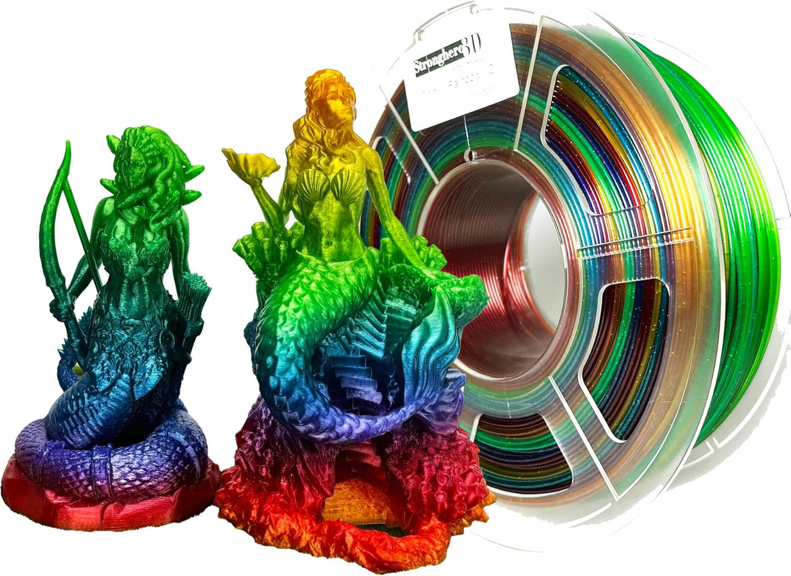 PETG 3D Printer Filament 1.75mm Multi Color Translucent Rainbow 1kg for Ender3
