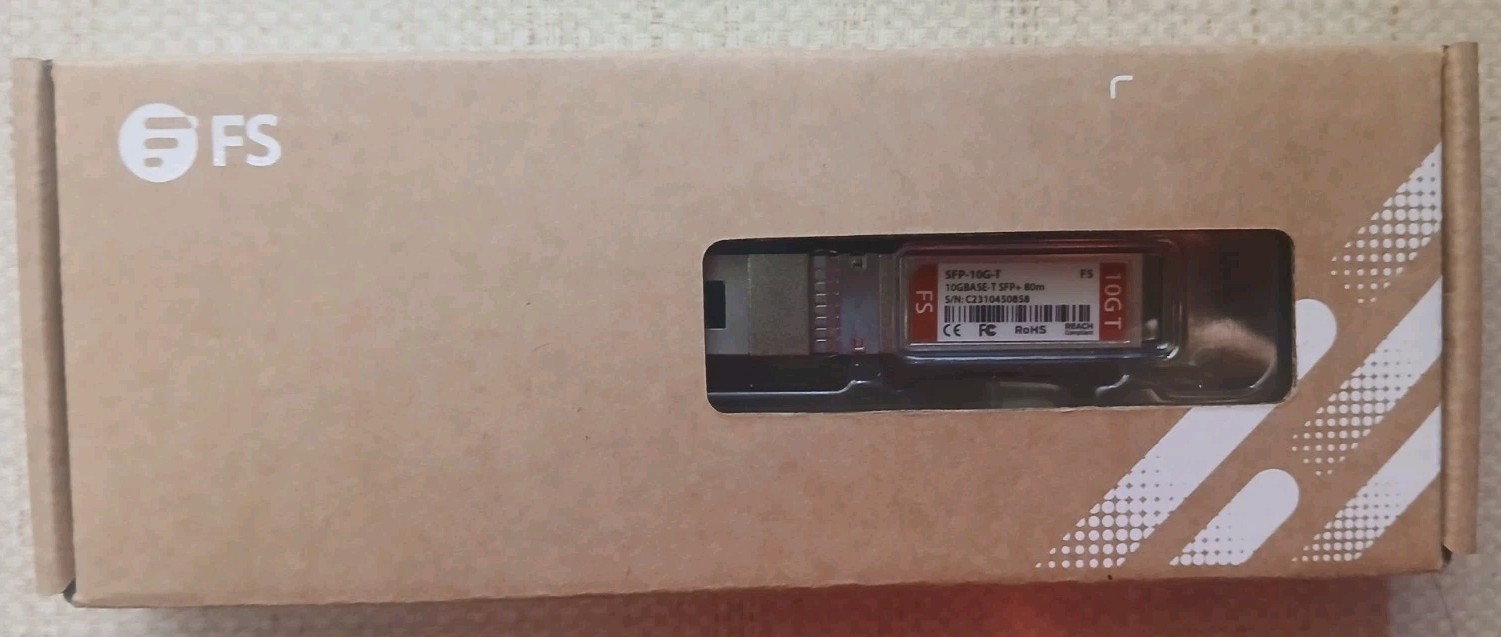 FS SFP-10G-T 10GBASE-T SFP+ RJ45 Copper Transceiver Module 80m Open Box
