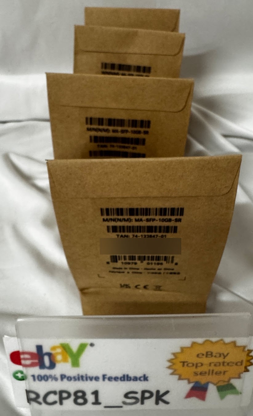 Lot of 4 Genuine Cisco Meraki MA-SFP-10GB-SR 10G SFP+ Transceiver Factory Sealed