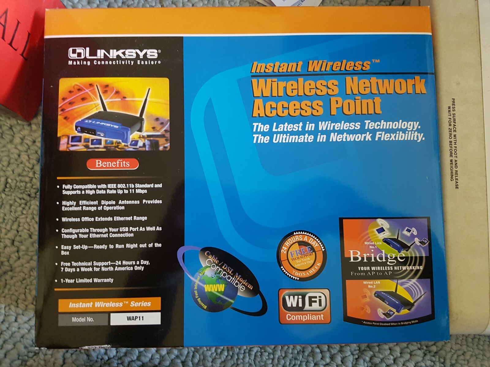 Linksys WAP11 Wireless-B Network Access Point (WAP) 11Mbps 32-User 2.8GHz