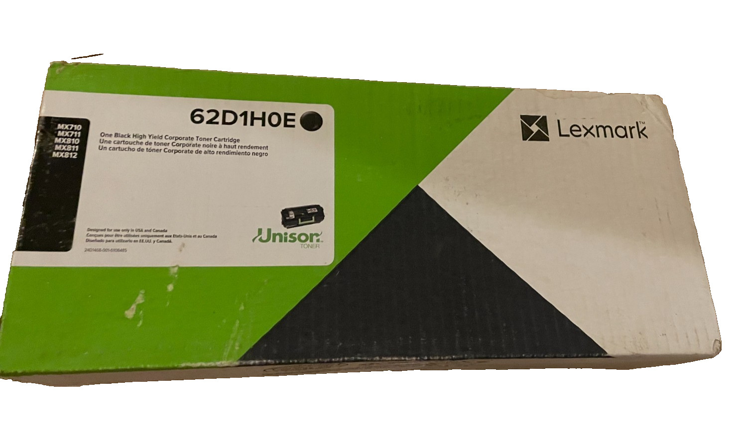 GENUINE LEXMARK 62D1H0E BLACK TONER CARTRIDGE