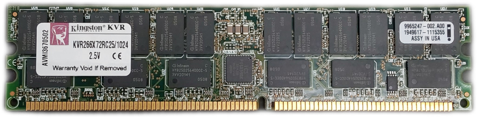 Kingston 1GB KVR266X72RC25/1024 PC2-100R  DDR Server RAM 