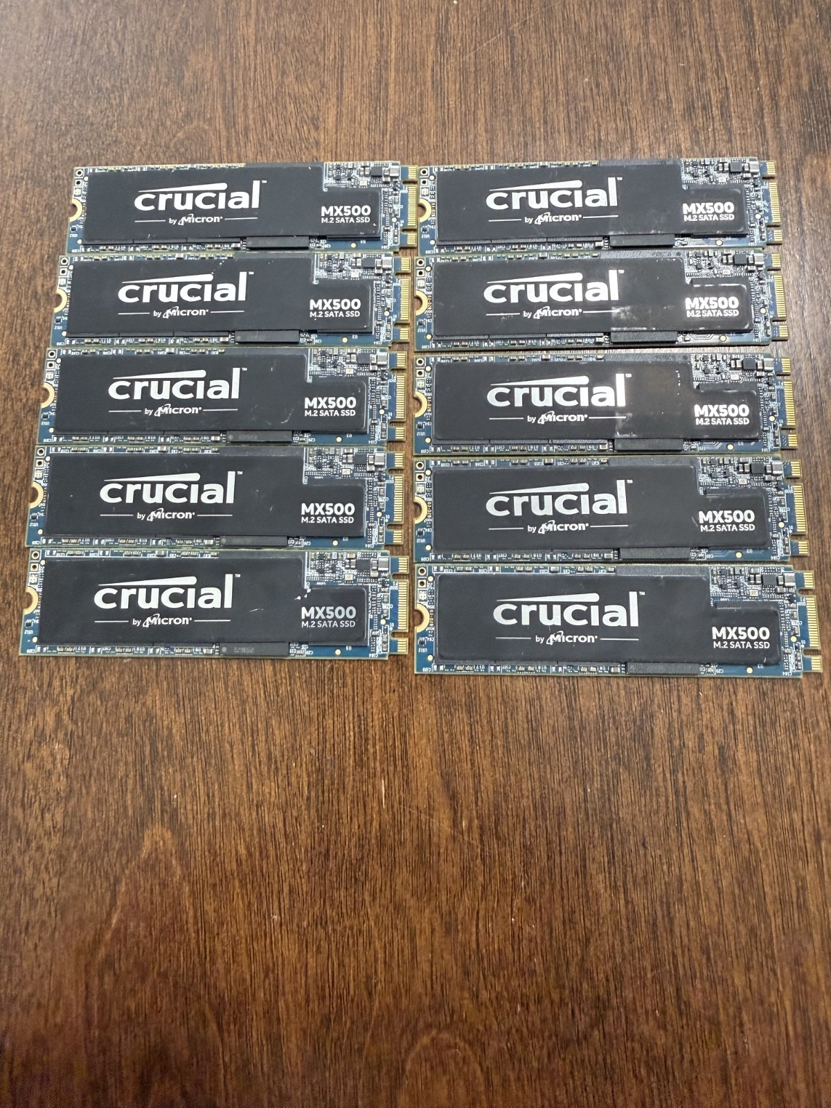 Lot of 10 Crucial MX500 500GB M.2 SATA SSD-Tested Healthy