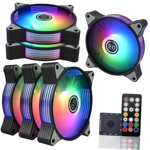 DS 120MM Case Cooling Fan for Computer, Side LED Running Lights Effect, Axis