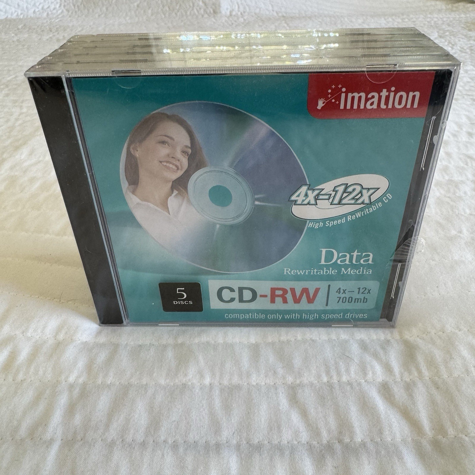 Imation CD-RW 700MB 4x-12x High Speed ReWritable Media 5 Pack Slim Jewel Cases