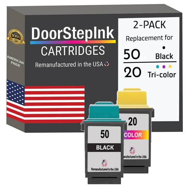 DoorStepInk Compatible Ink Cartridges for Lexmark #50Black / #20 Tri-Color-USA