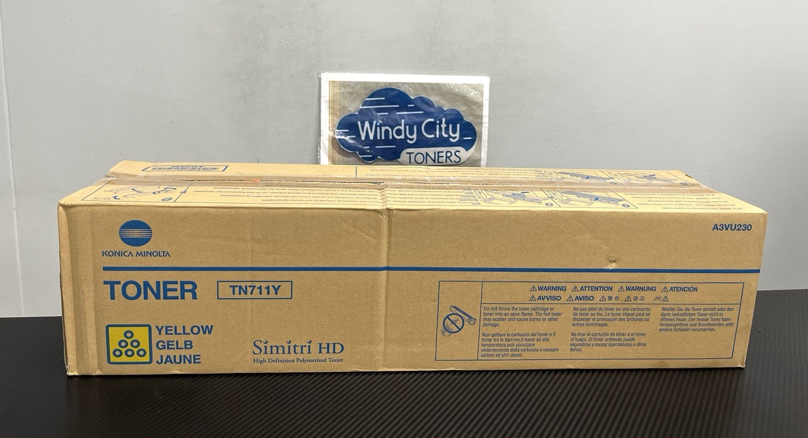 Konica Minolta TN711 A3VU230 Yellow Toner for Bizhub 654/754 OEM New Open Box